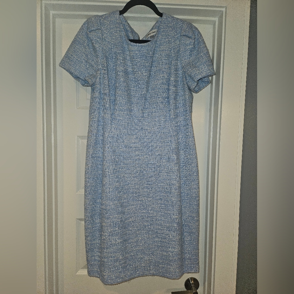 Calvin Klein tweed short sleeved tweed dress